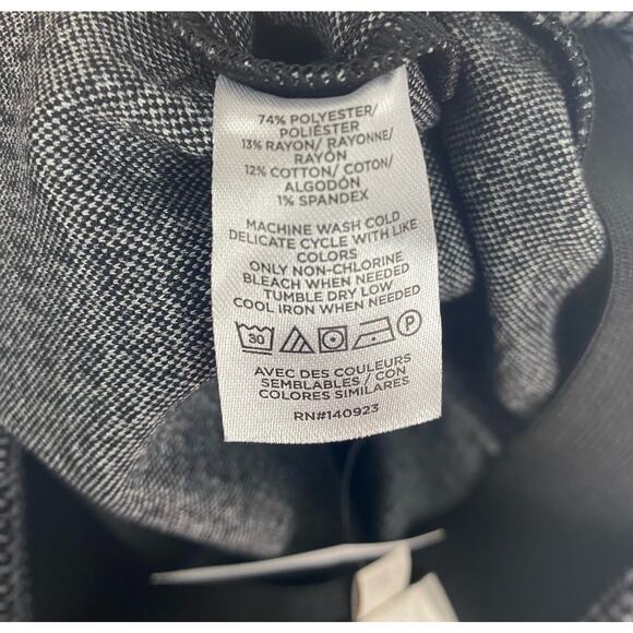 New Loft Gray Black Check Pencil Skirt Elastic Waist Womens Size Small - Picture 7 of 12